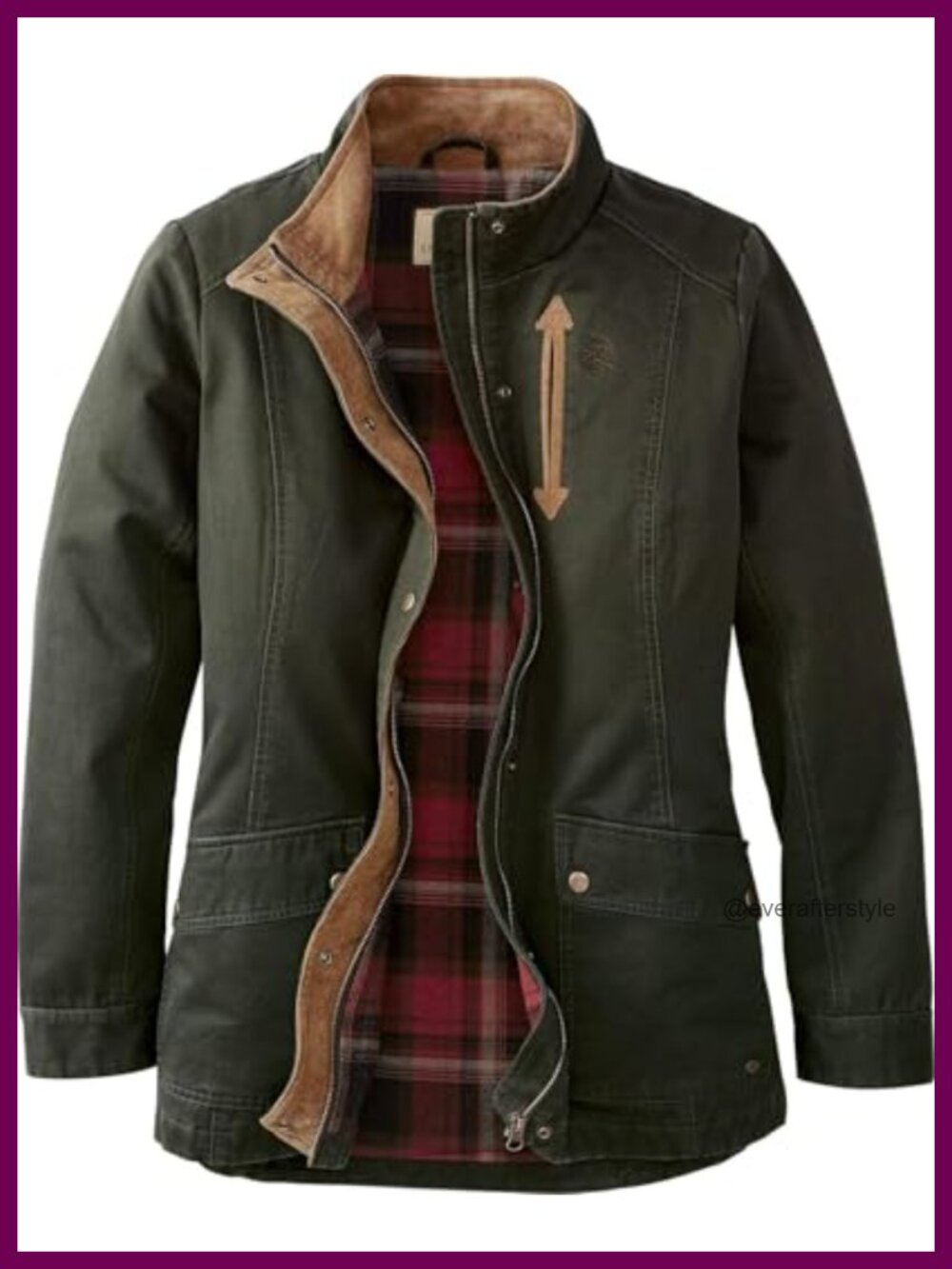 Waxed Cotton Shirt Jacket Long Sleeve Flannel Lined Corduroy Accents